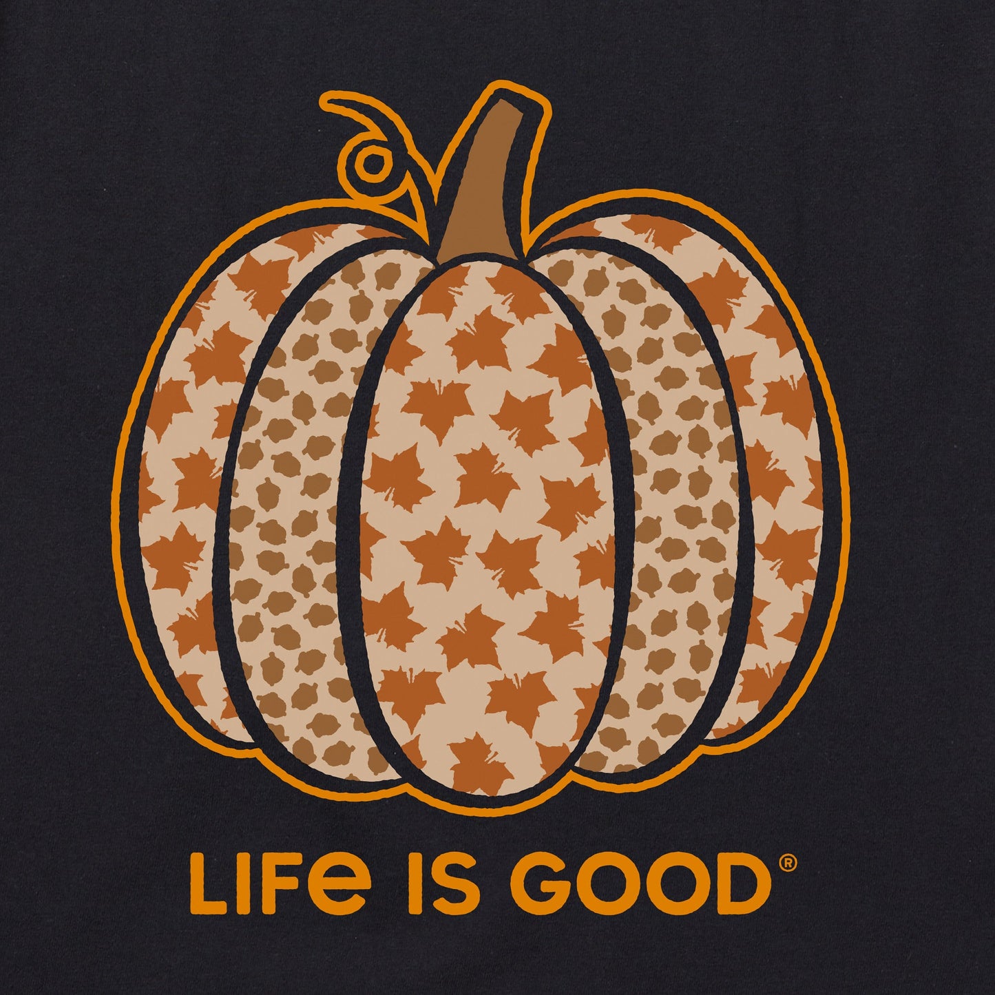 Women's Fall Pattern Pumpkin Short Sleeve Crusher Tee