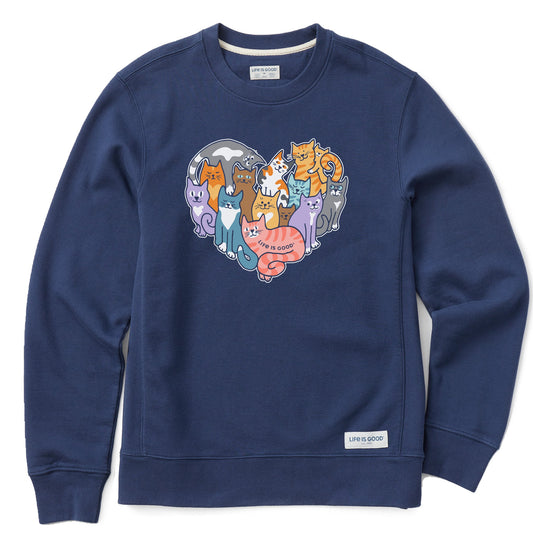 Women's Heart of Cats Simply True Fleece Crew