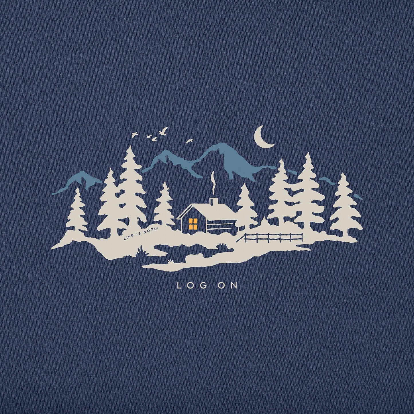 Women's Winter Cabin Log On Long Sleeve Crusher Vee