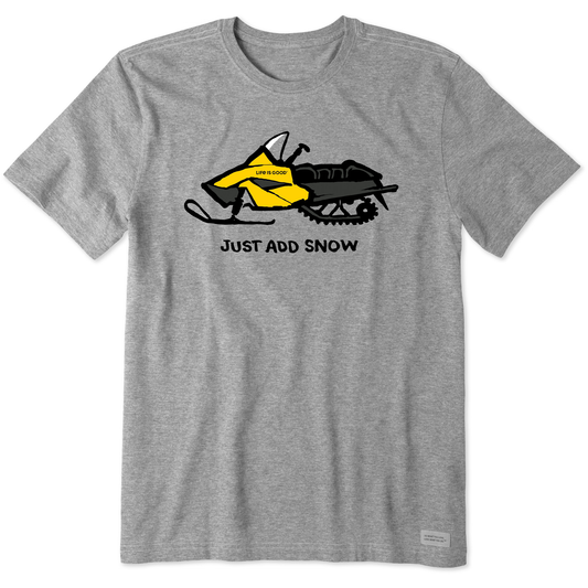 Men's Just Add Snow Snowmobile Short Sleeve Crusher Tee