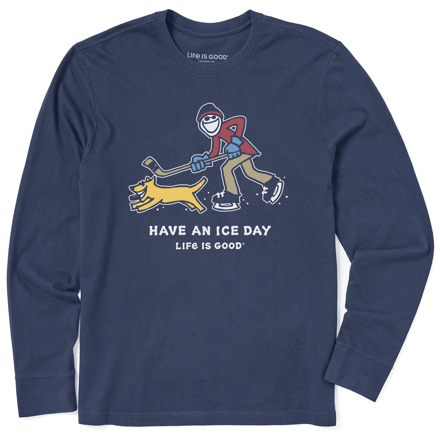 Men's Jake and Rocket Ice Skating Long Sleeve Crusher Tee