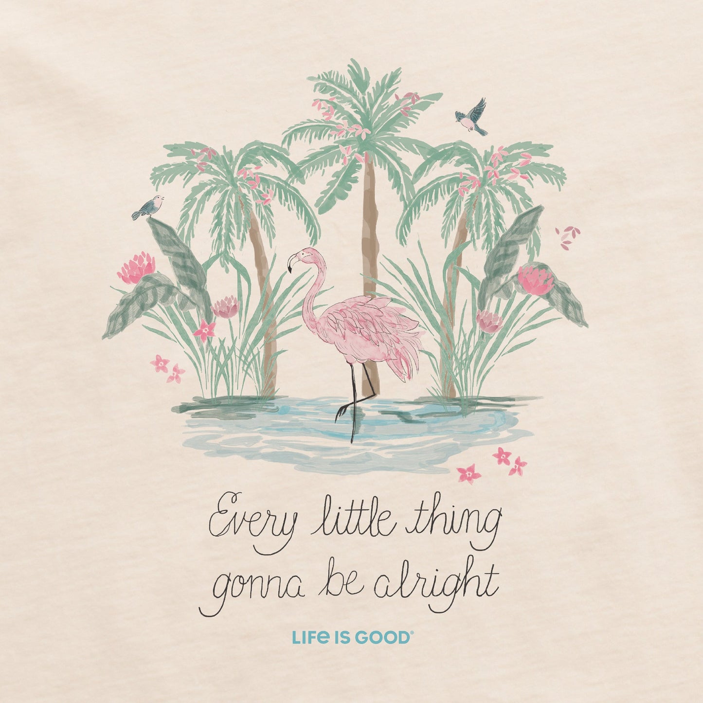 Women's Every Little Thing Flamingo Short Sleeve Vee