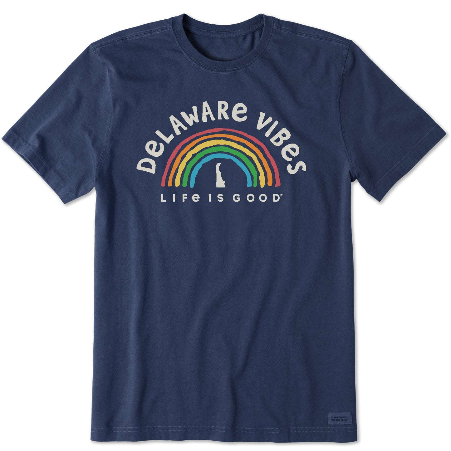 Men's Delaware Rainbow Vibes Short Sleeve Crusher Tee