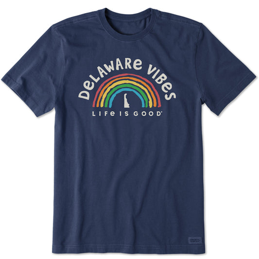 Men's Delaware Rainbow Vibes Short Sleeve Crusher Tee