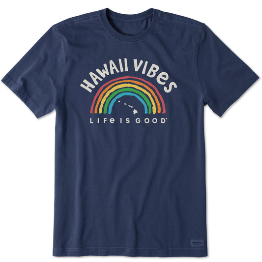 Men's Hawaii Rainbow Vibes Short Sleeve Crusher Tee