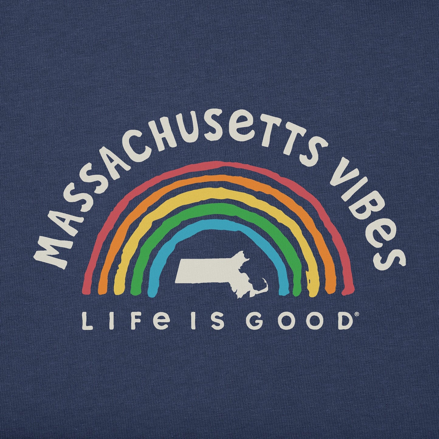 Men's Massachusetts Rainbow Vibes Short Sleeve Crusher Tee