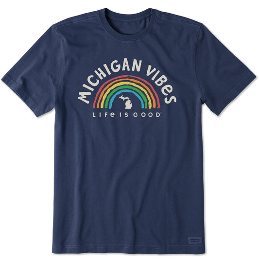 Men's Michigan Rainbow Vibes Short Sleeve Crusher Tee
