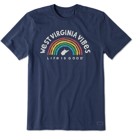 Men's West Virginia Rainbow Vibes Short Sleeve Crusher Tee