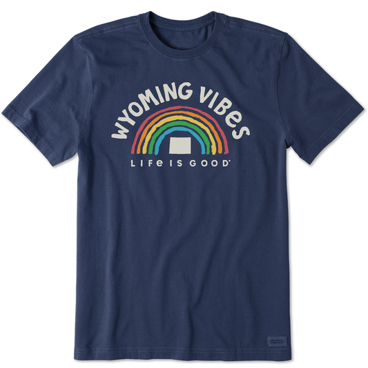 Men's Wyoming Rainbow Vibes Short Sleeve Crusher Tee