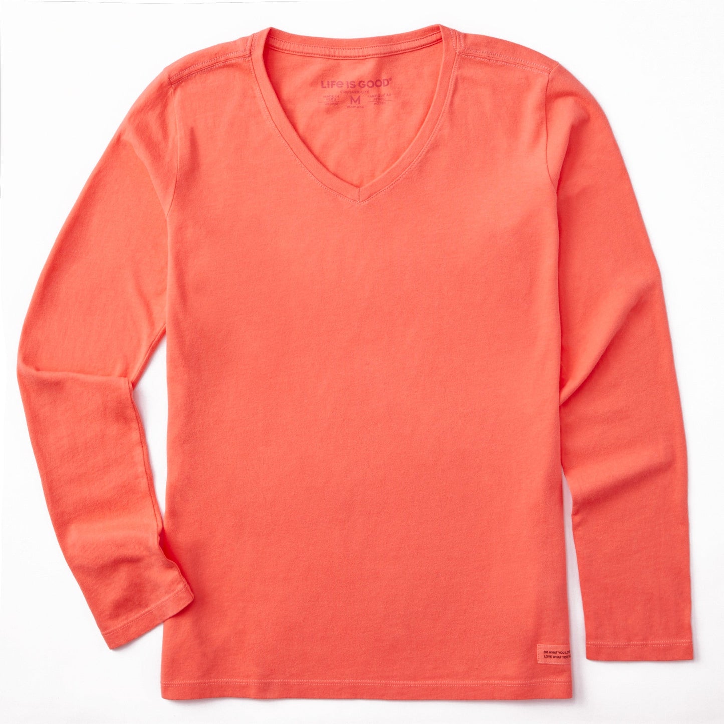 Women's Solid Long Sleeve Crusher Vee