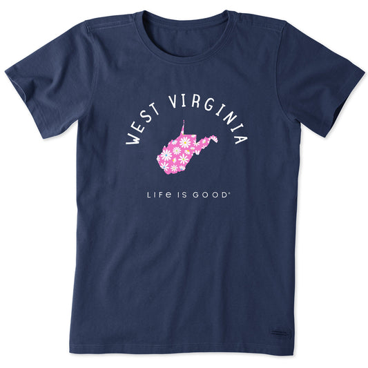 Women's West Virginia Daisies Short Sleeve Crusher Tee