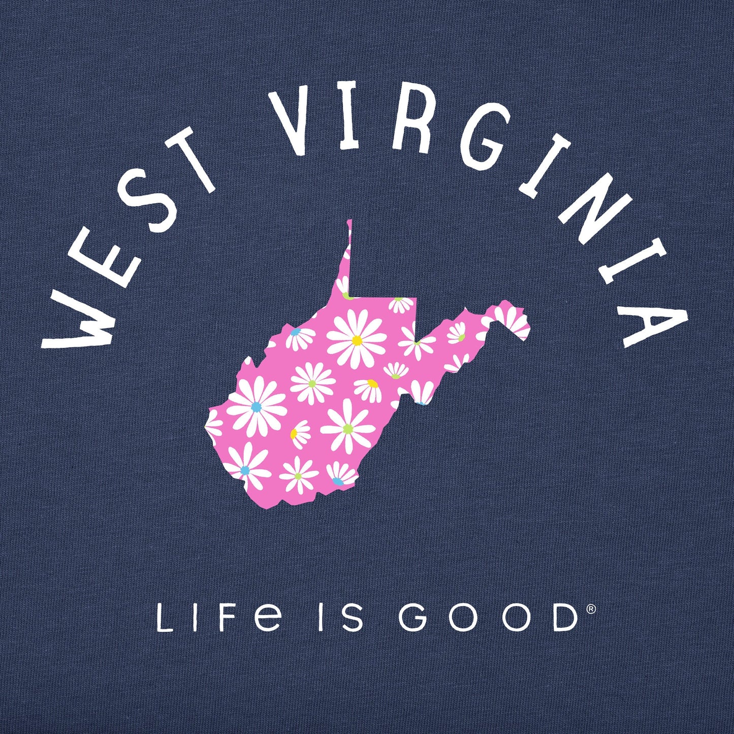 Women's West Virginia Daisies Short Sleeve Crusher Tee