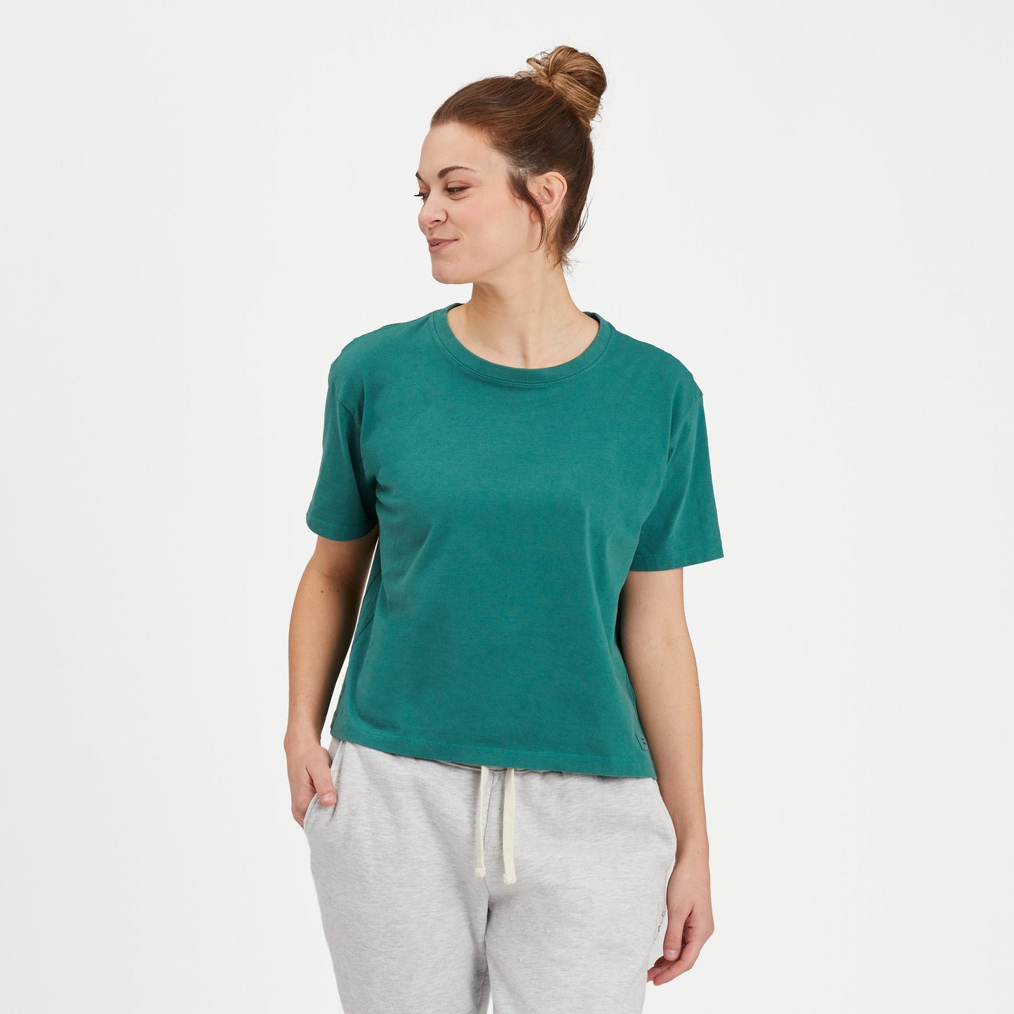 Women's Solid Short Sleeve Crusher Boxy Tee