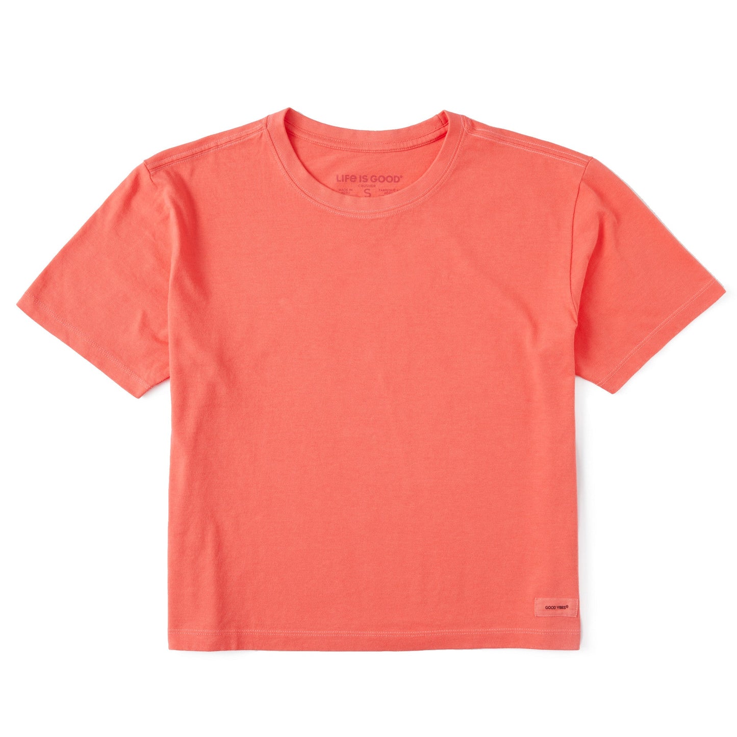 Women's Solid Short Sleeve Crusher Boxy Tee