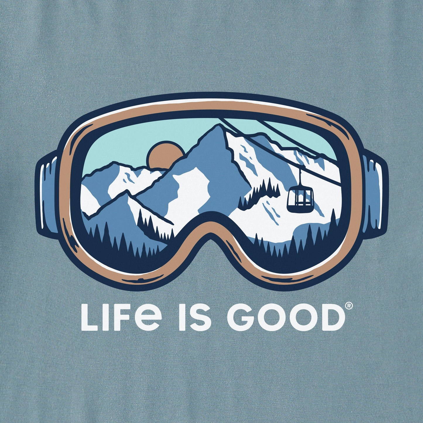 Men's Ski Goggle Landscape Simply True Fleece Hoodie