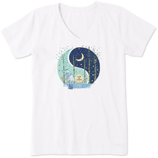 Women's Celestial Yin Yang Short Sleeve Crusher Vee
