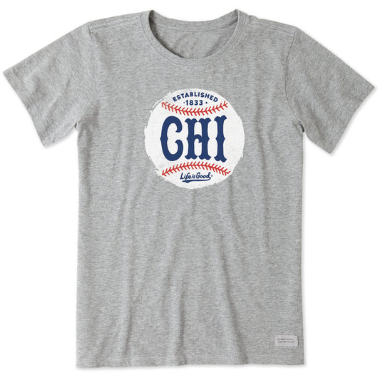 Women's Chicago Baseball Short Sleeve Crusher Tee