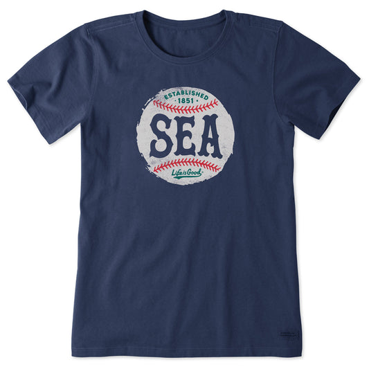 Women's Seattle Baseball Short Sleeve Crusher Tee