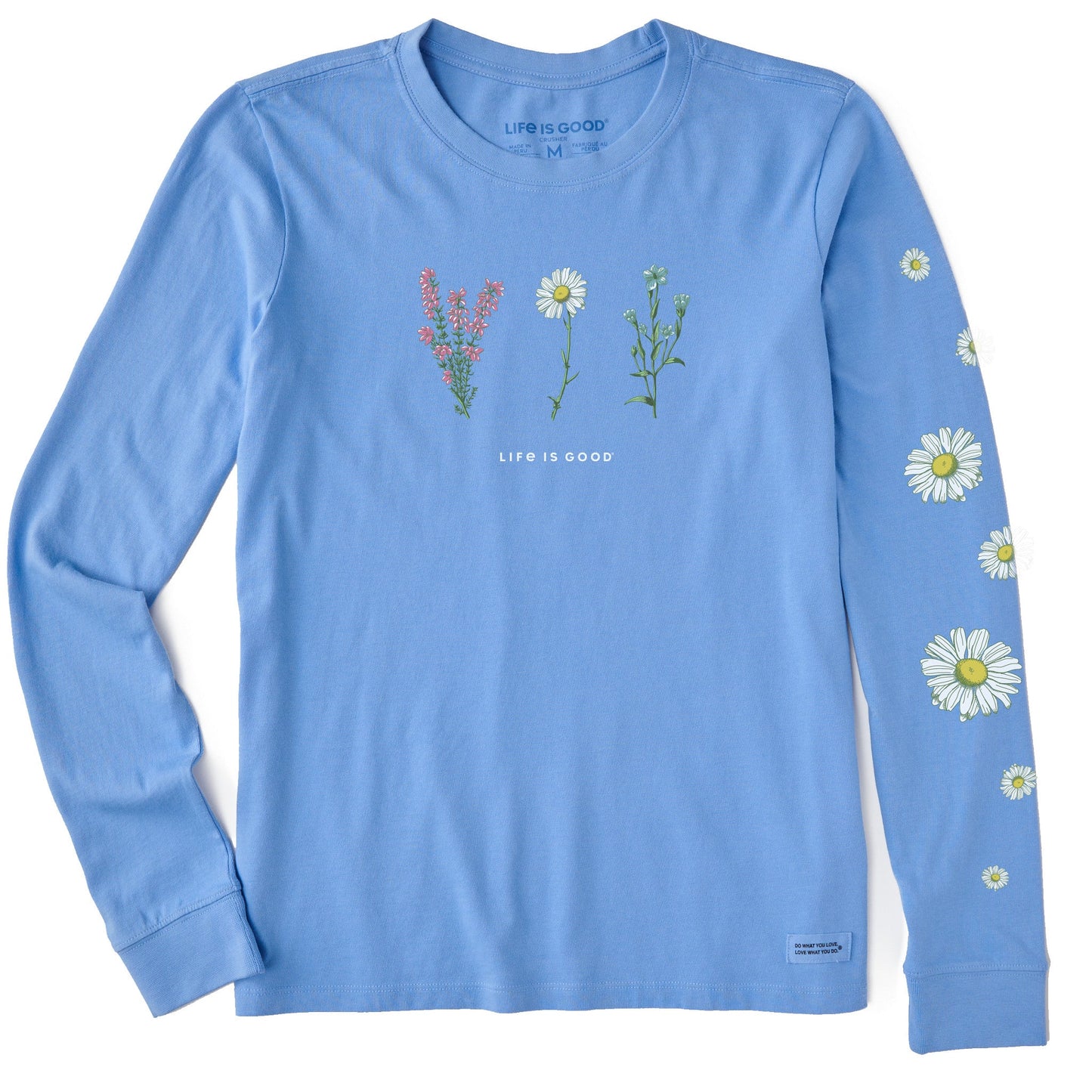 Women's Detailed Wildflowers Long Sleeve Crusher Tee