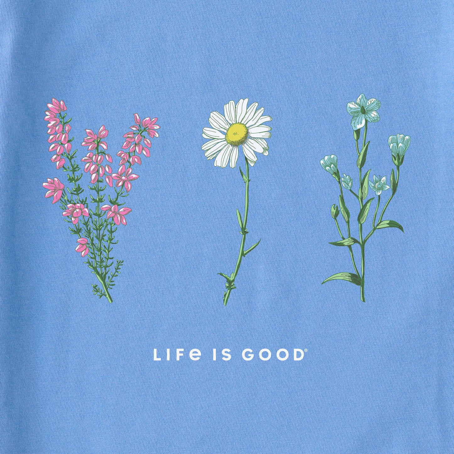 Women's Detailed Wildflowers Long Sleeve Crusher Tee