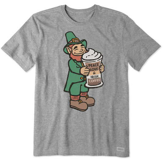 Men's Peace, Love and Irish Coffee Short Sleeve Crusher Tee