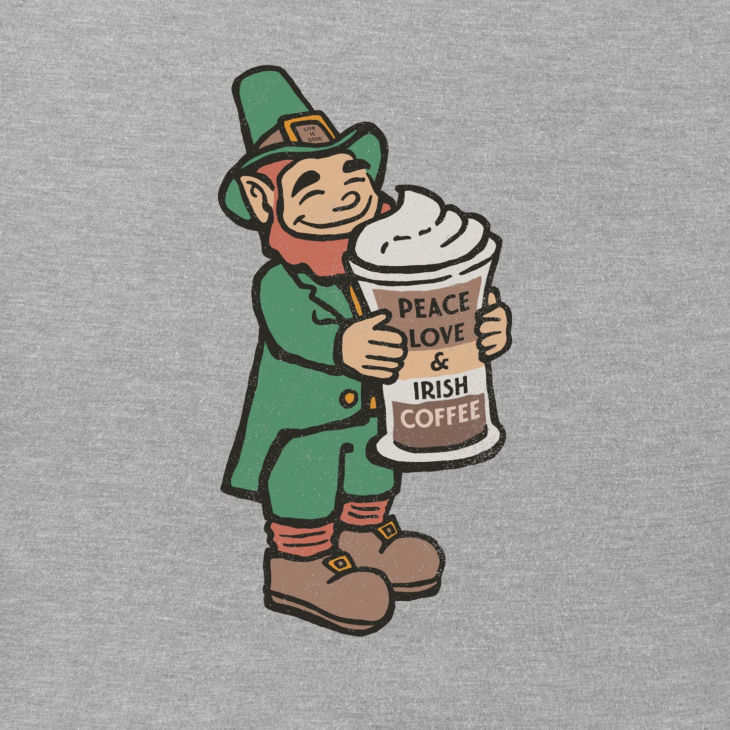 Men's Peace, Love and Irish Coffee Short Sleeve Crusher Tee