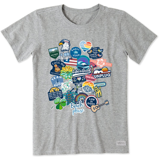 Women's Decal Collage Short Sleeve Crusher Tee