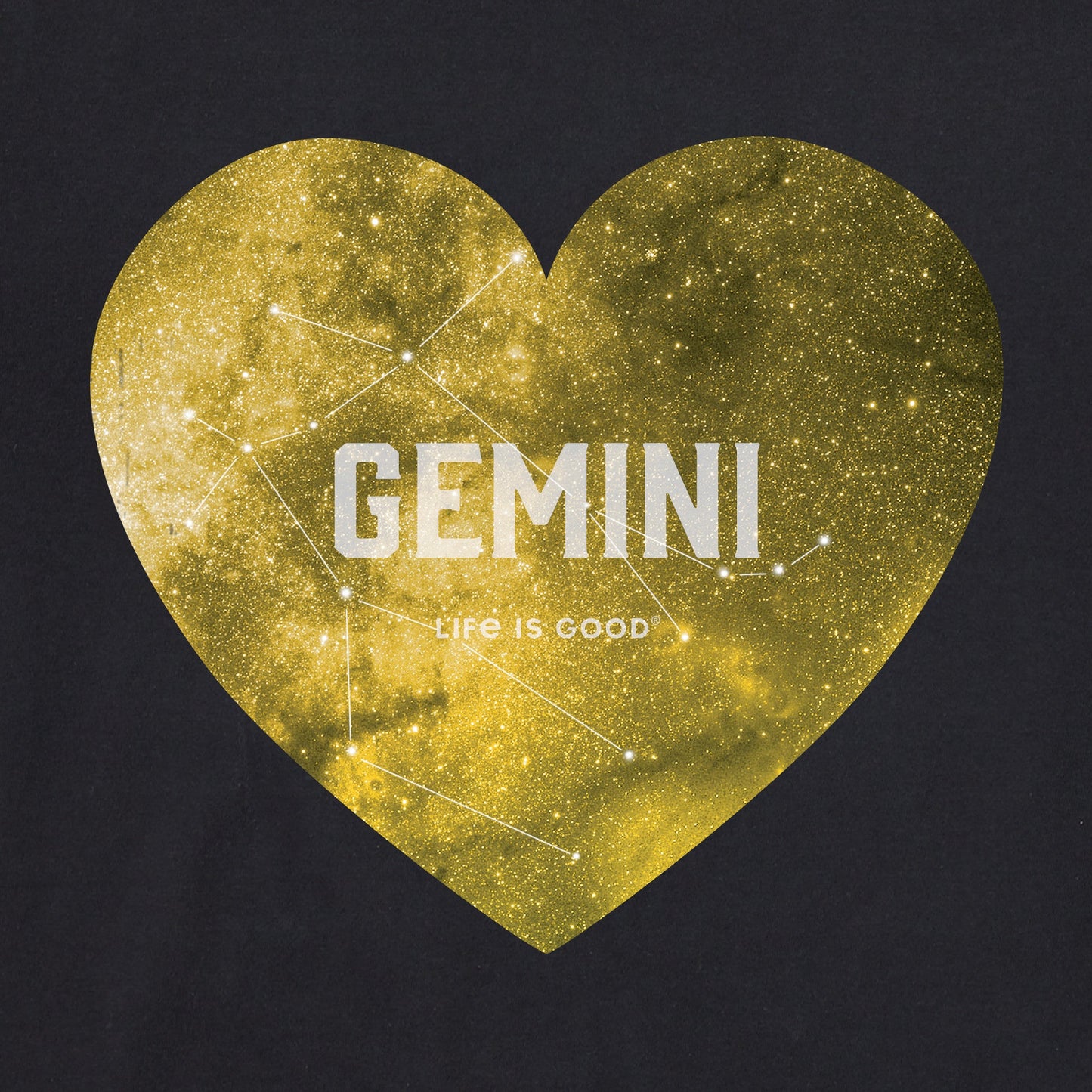 Women's Celestial Gemini Heart Short Sleeve Crusher Vee