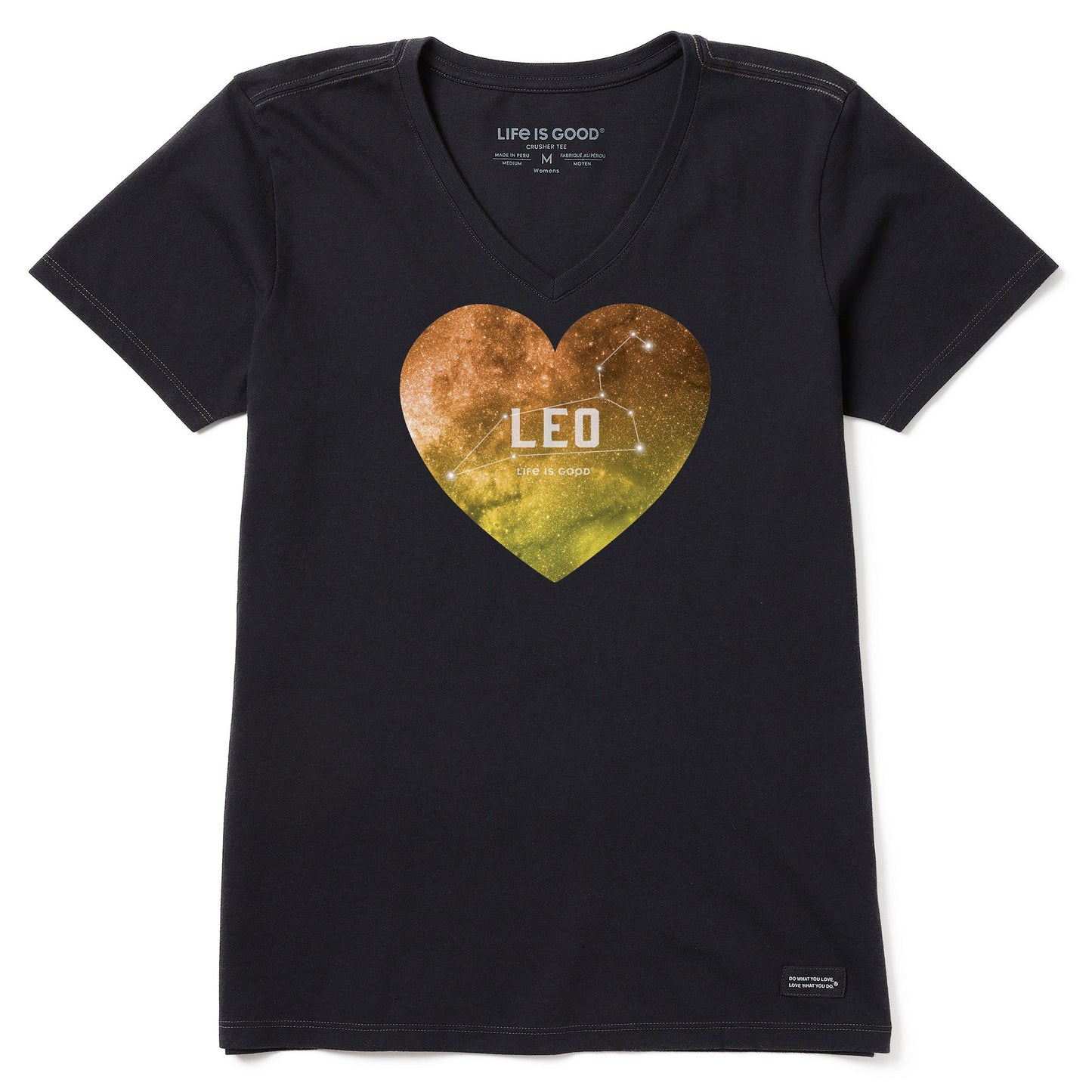 Women's Celestial Leo Heart Short Sleeve Crusher Vee