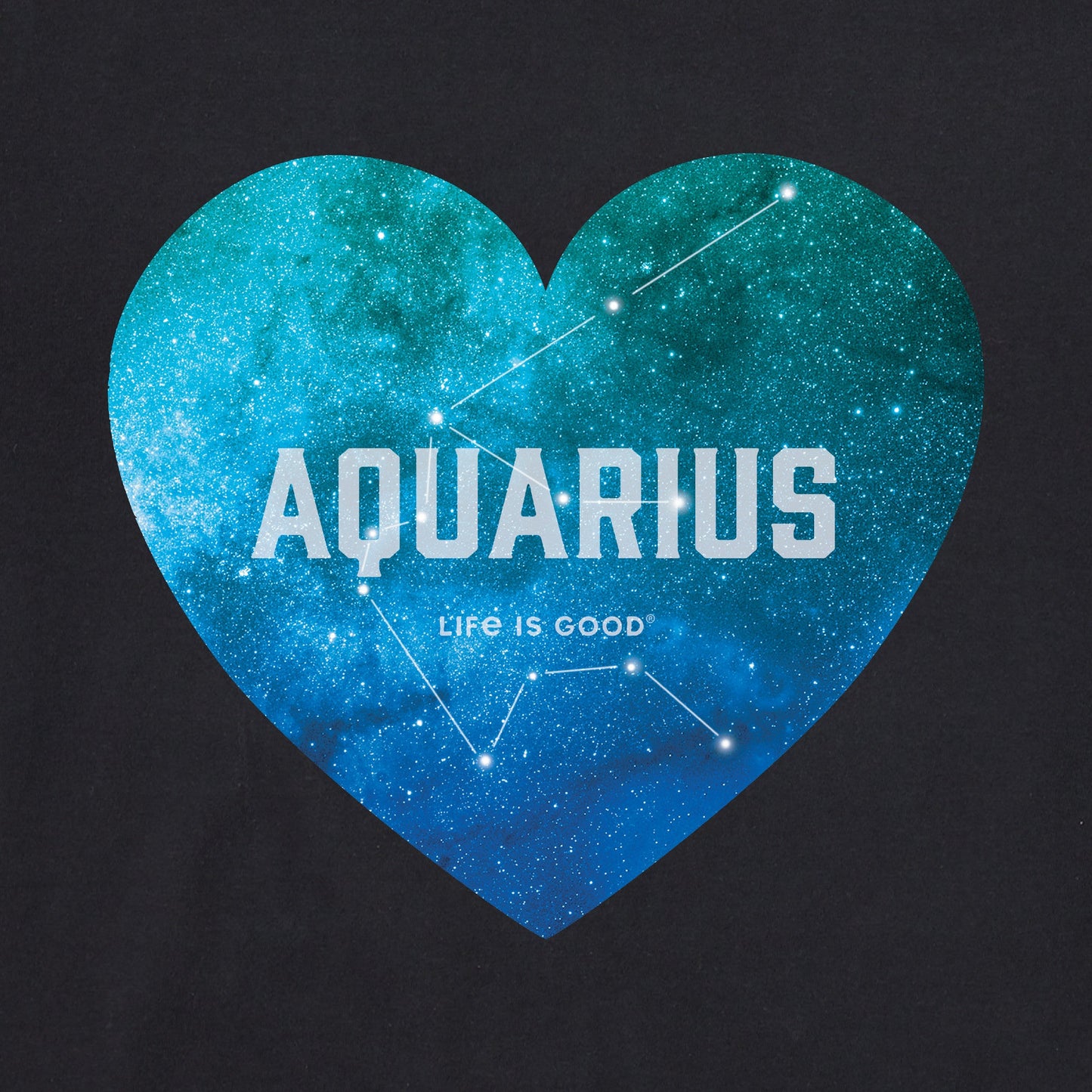 Women's Celestial Aquarius Heart Short Sleeve Crusher Vee