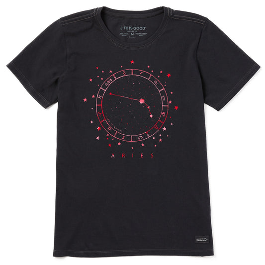 Women's Zodiac Constellation Aries Short Sleeve Crusher Tee