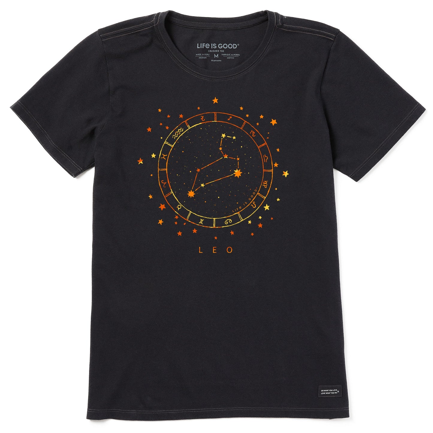 Women's Zodiac Constellation Leo Short Sleeve Crusher Tee