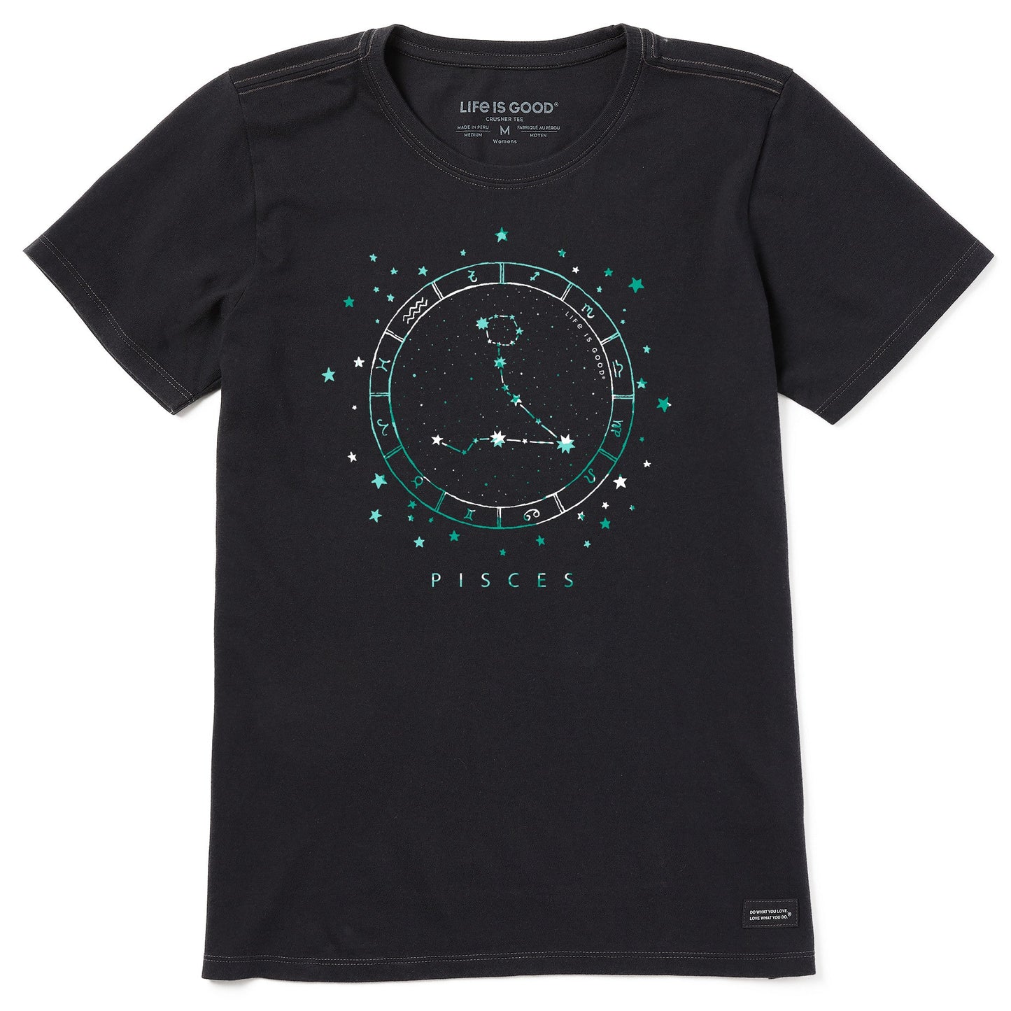 Women's Zodiac Constellation Pisces Short Sleeve Crusher Tee