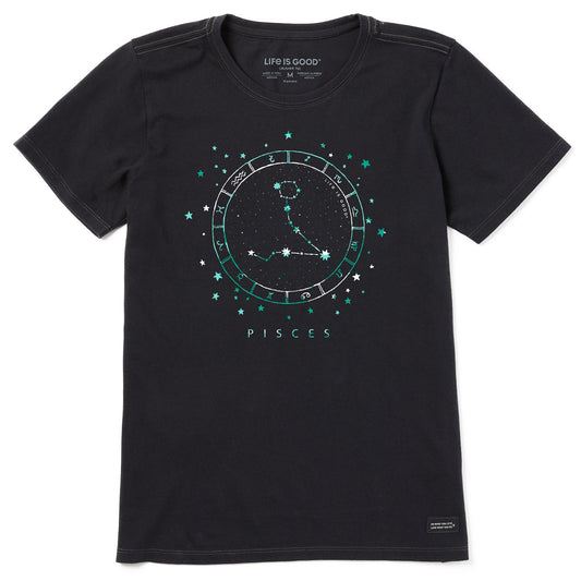 Women's Zodiac Constellation Pisces Short Sleeve Crusher Tee