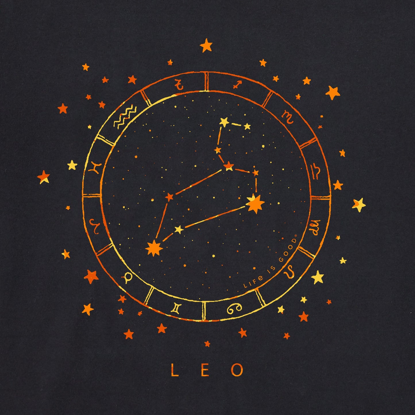 Men's Zodiac Constellation Leo Short Sleeve Crusher Tee