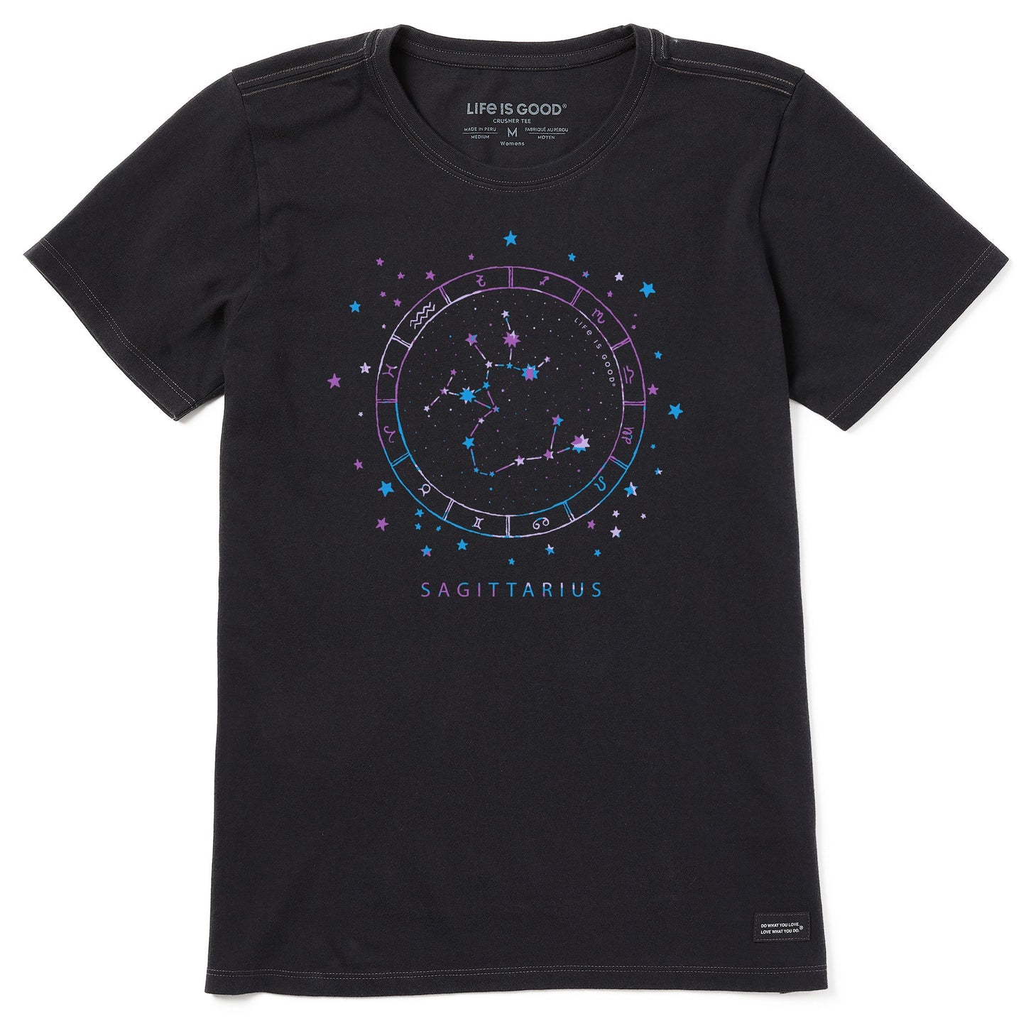 Women's Zodiac Constellation Sagittarius Short Sleeve Crusher Tee