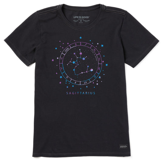 Women's Zodiac Constellation Sagittarius Short Sleeve Crusher Tee