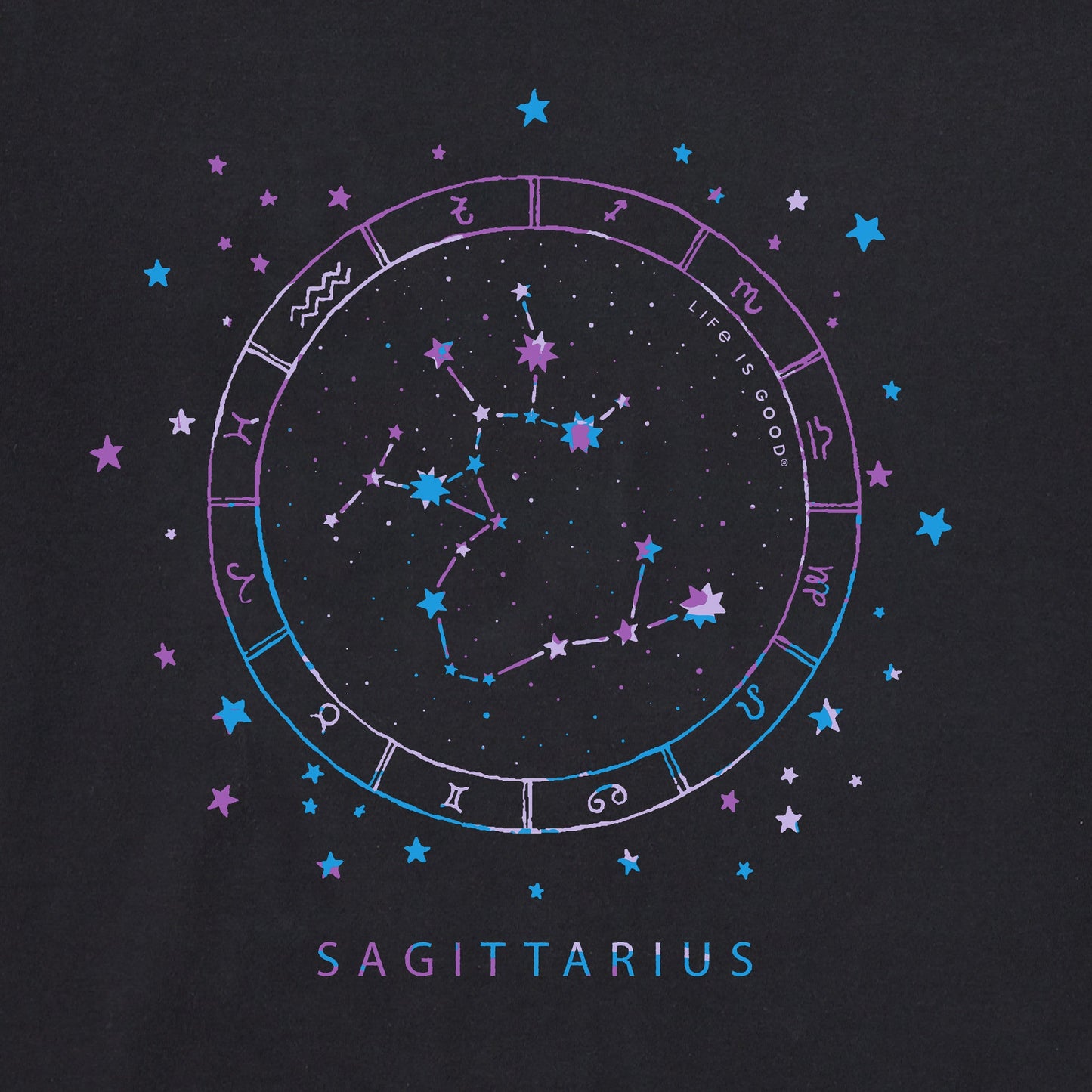 Women's Zodiac Constellation Sagittarius Short Sleeve Crusher Tee