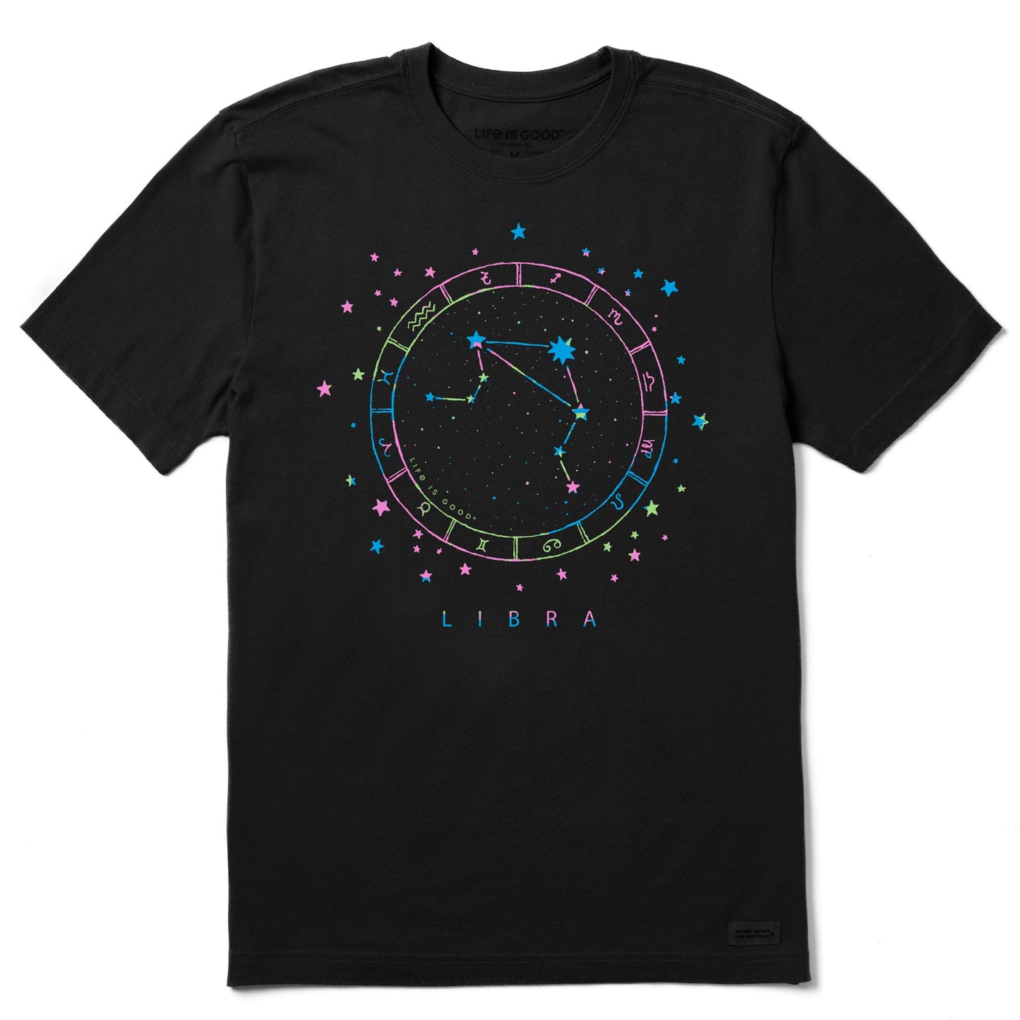 Men's Zodiac Constellation Libra Short Sleeve Crusher Tee