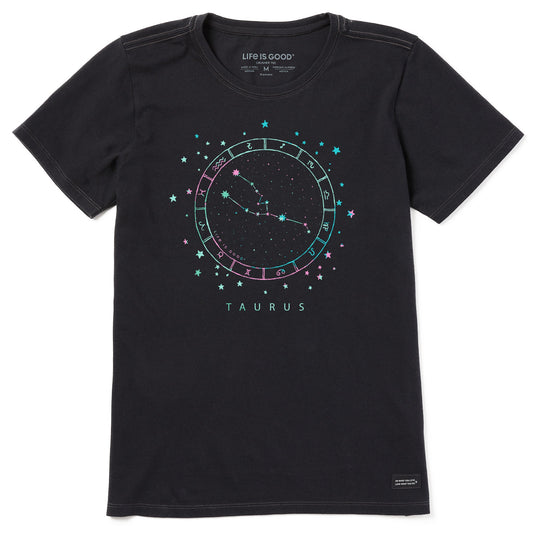 Women's Zodiac Constellation Taurus Short Sleeve Crusher Tee