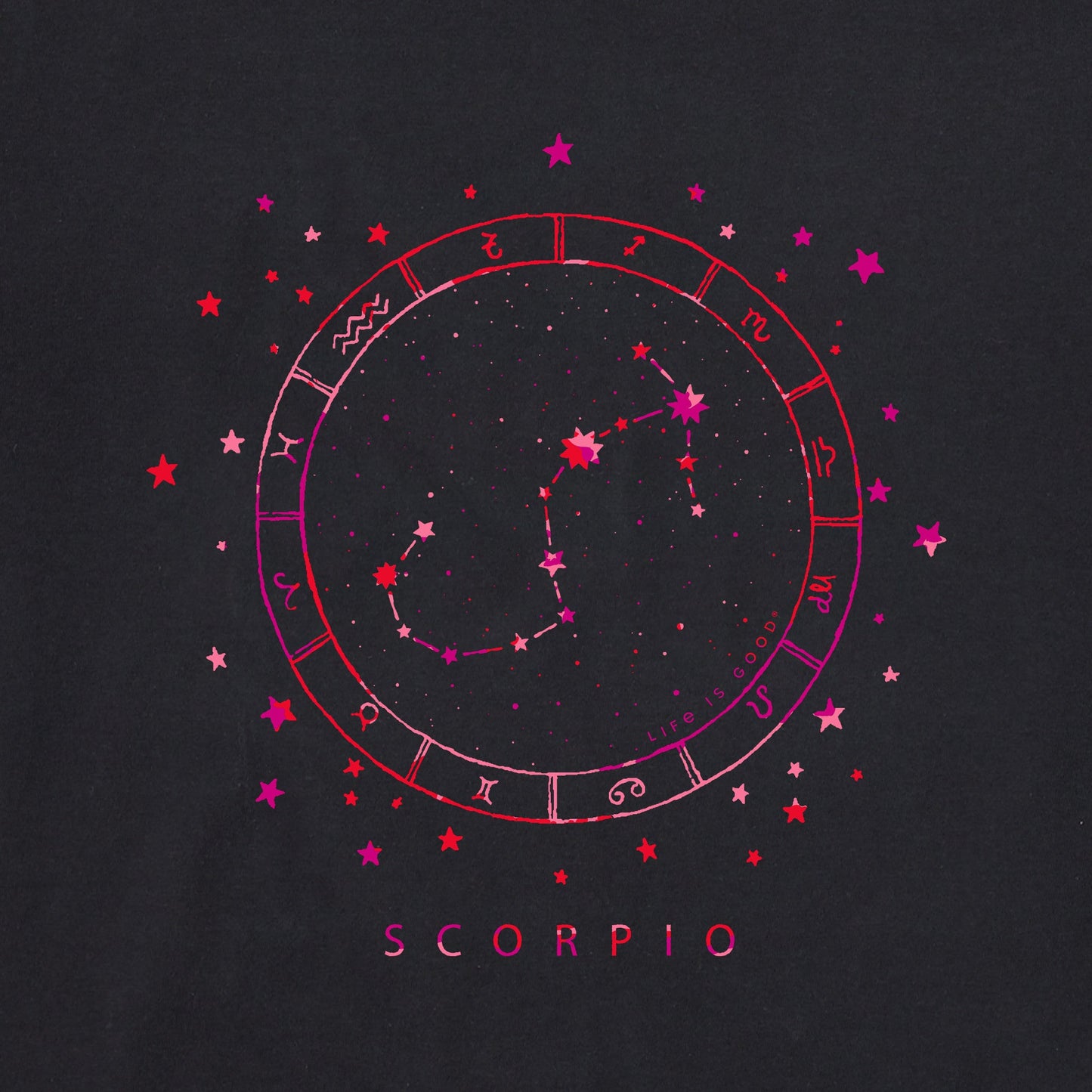 Men's Zodiac Constellation Scorpio Short Sleeve Crusher Tee