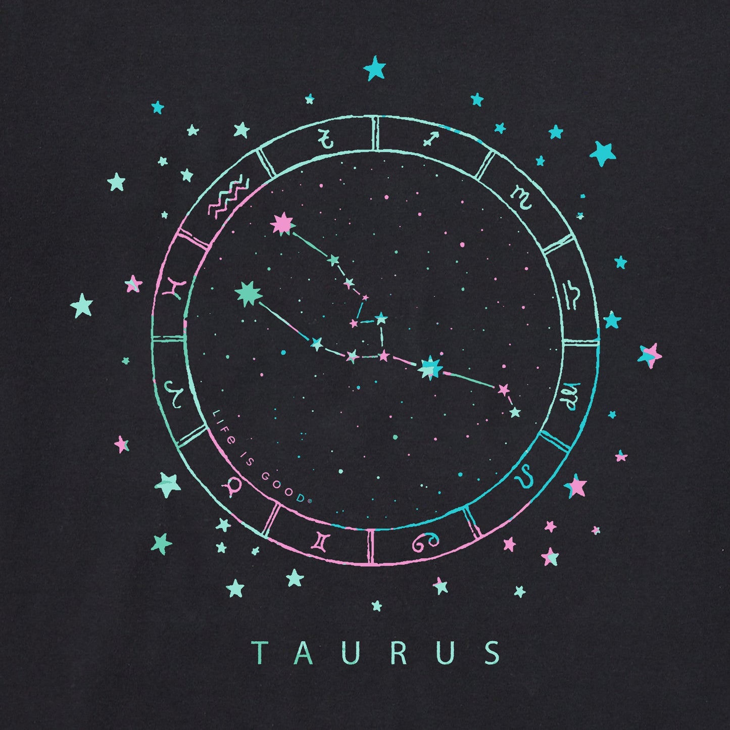 Men's Zodiac Constellation Taurus Short Sleeve Crusher Tee