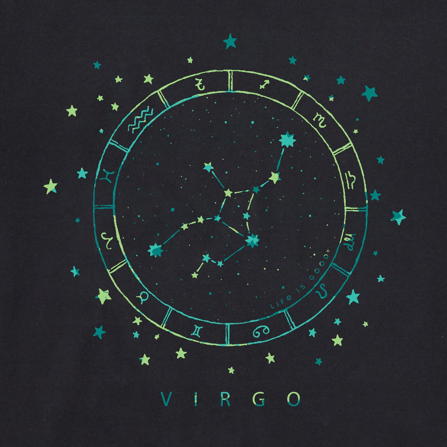 Men's Zodiac Constellation Virgo Short Sleeve Crusher Tee