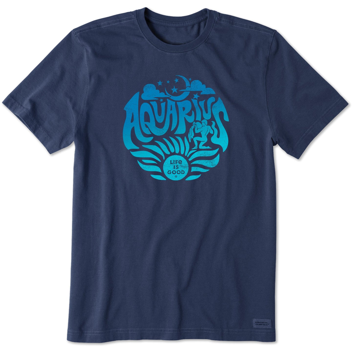 Men's Aquarius Zodiac Vibes Short Sleeve Crusher Tee