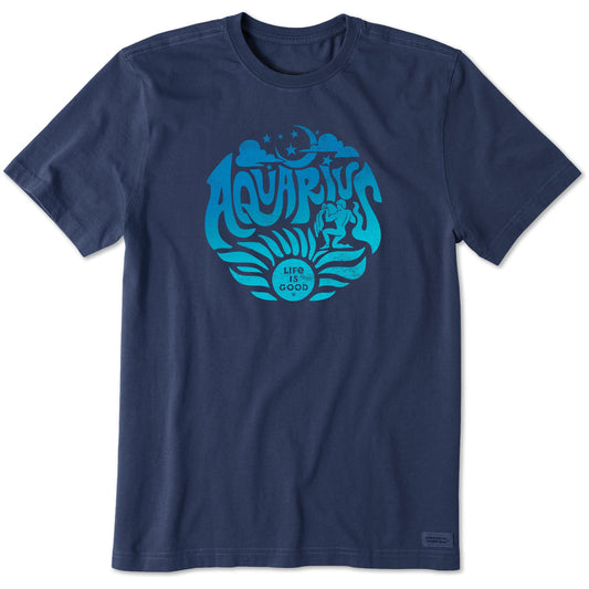 Men's Aquarius Zodiac Vibes Short Sleeve Crusher Tee