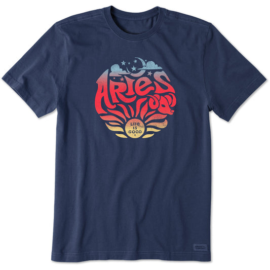 Men's Aries  Zodiac Vibes Short Sleeve Crusher Tee