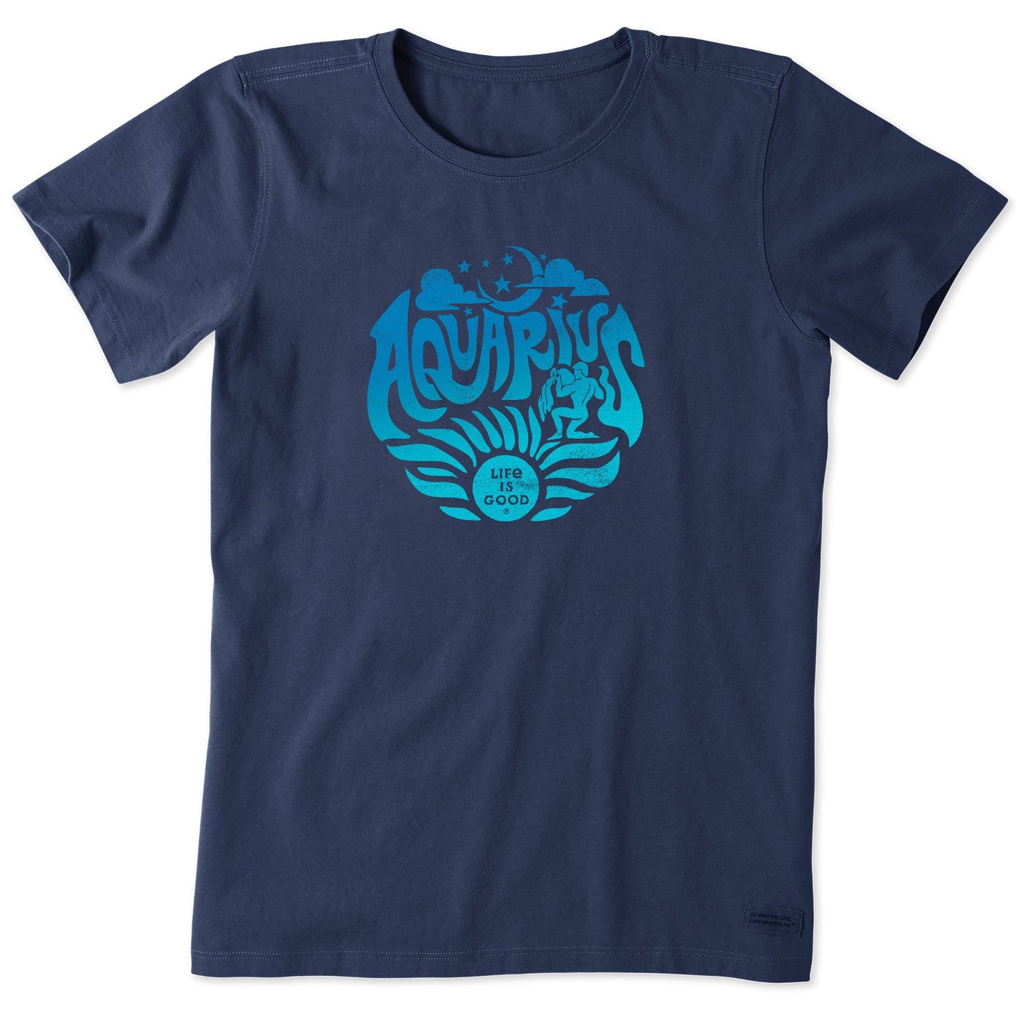Women's Aquarius Zodiac Vibes Short Sleeve Crusher Tee