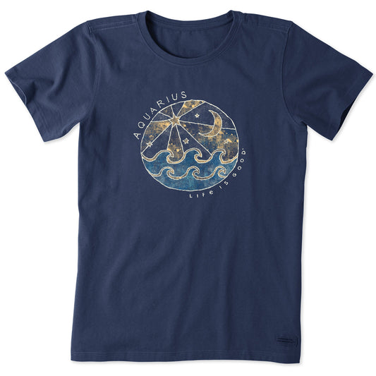 Women's Trippy Aquarius Short Sleeve Crusher Tee