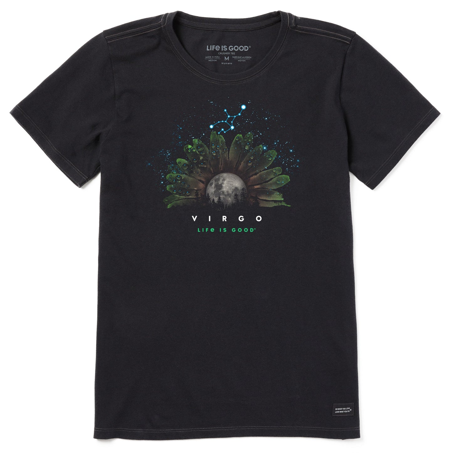 Women's Zodiac Moonflower Virgo Short Sleeve Crusher Tee