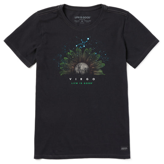 Women's Zodiac Moonflower Virgo Short Sleeve Crusher Tee